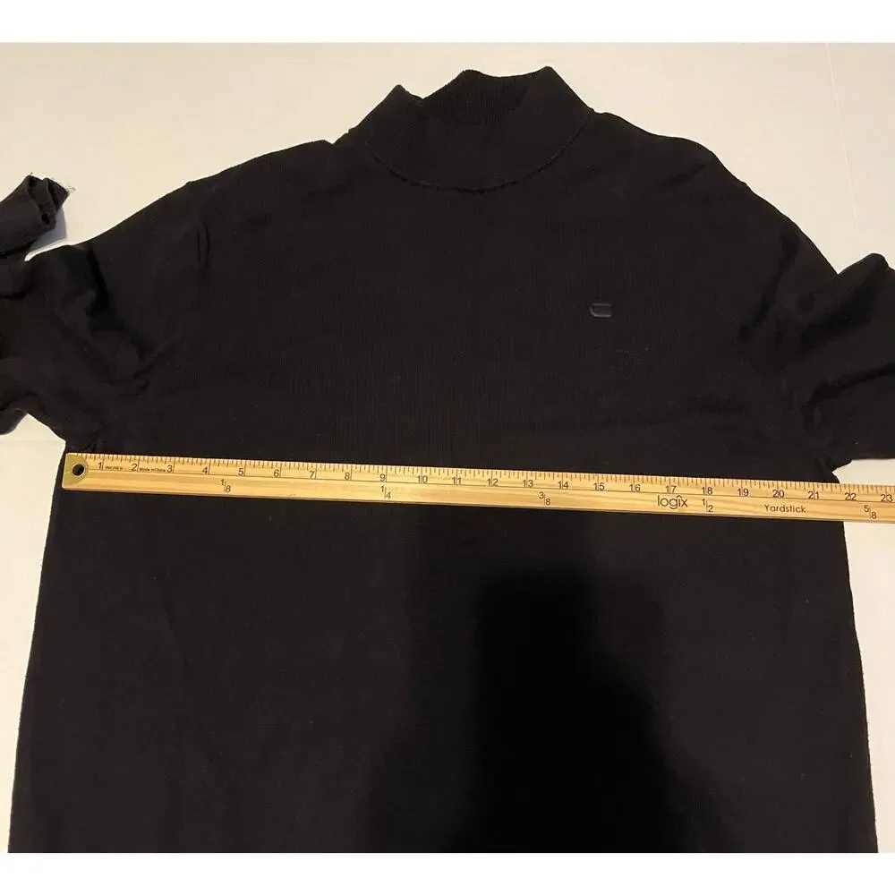 G-Star Raw‎ Sweater Men's XL All Black Mock Turtleneck